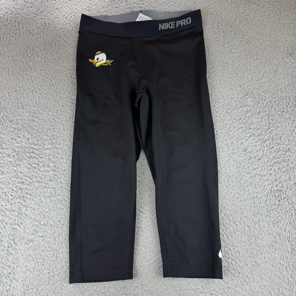 Nike Womens‎ Size XS Ducks Dri-Fit Pro Tight Fit Workout Training Tights Black